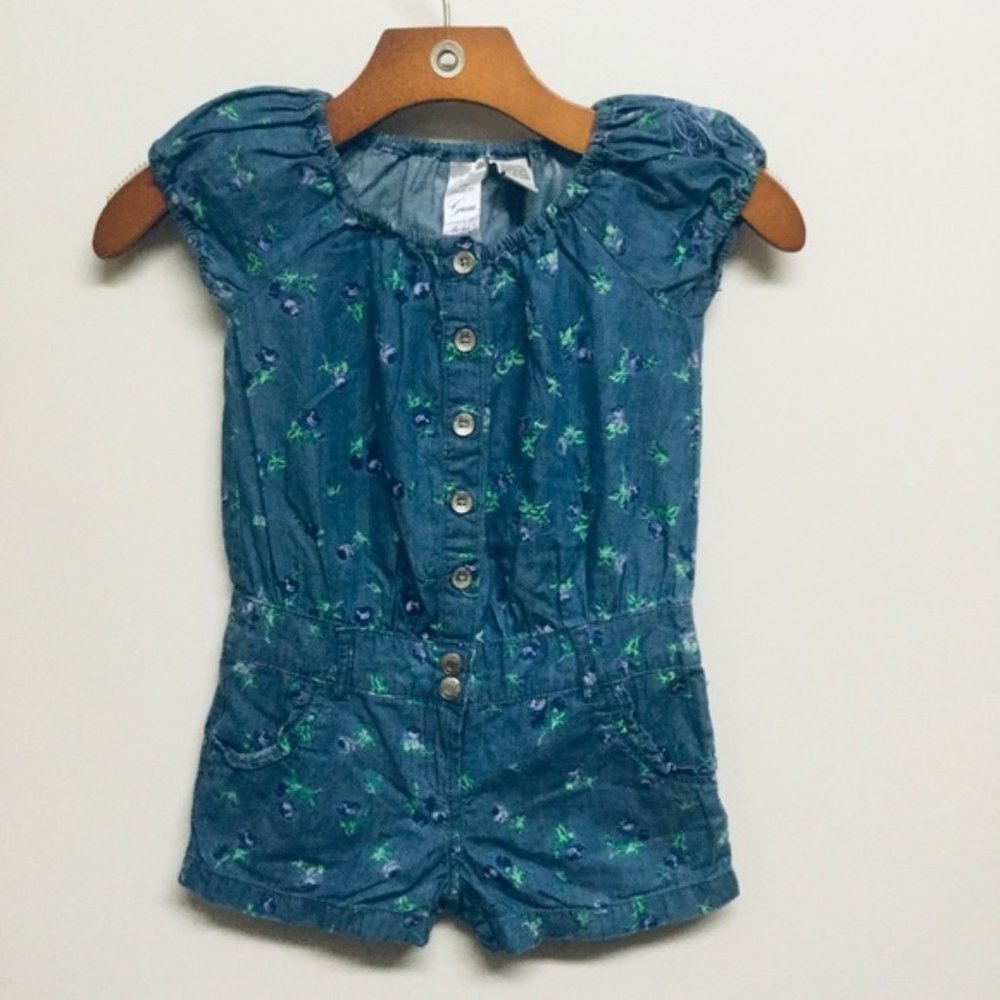 Guess Marciano floral girl romper shorts denim 6